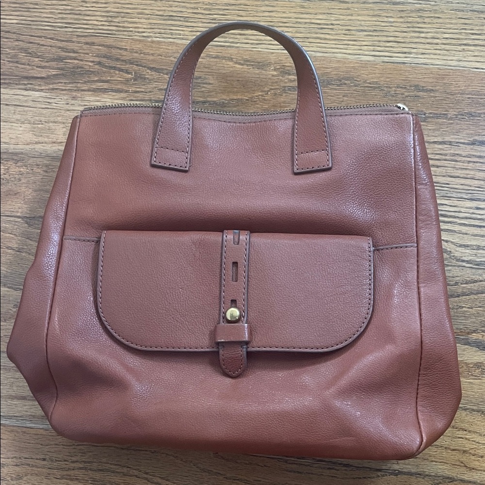 Fossil Brown Leather Backpack